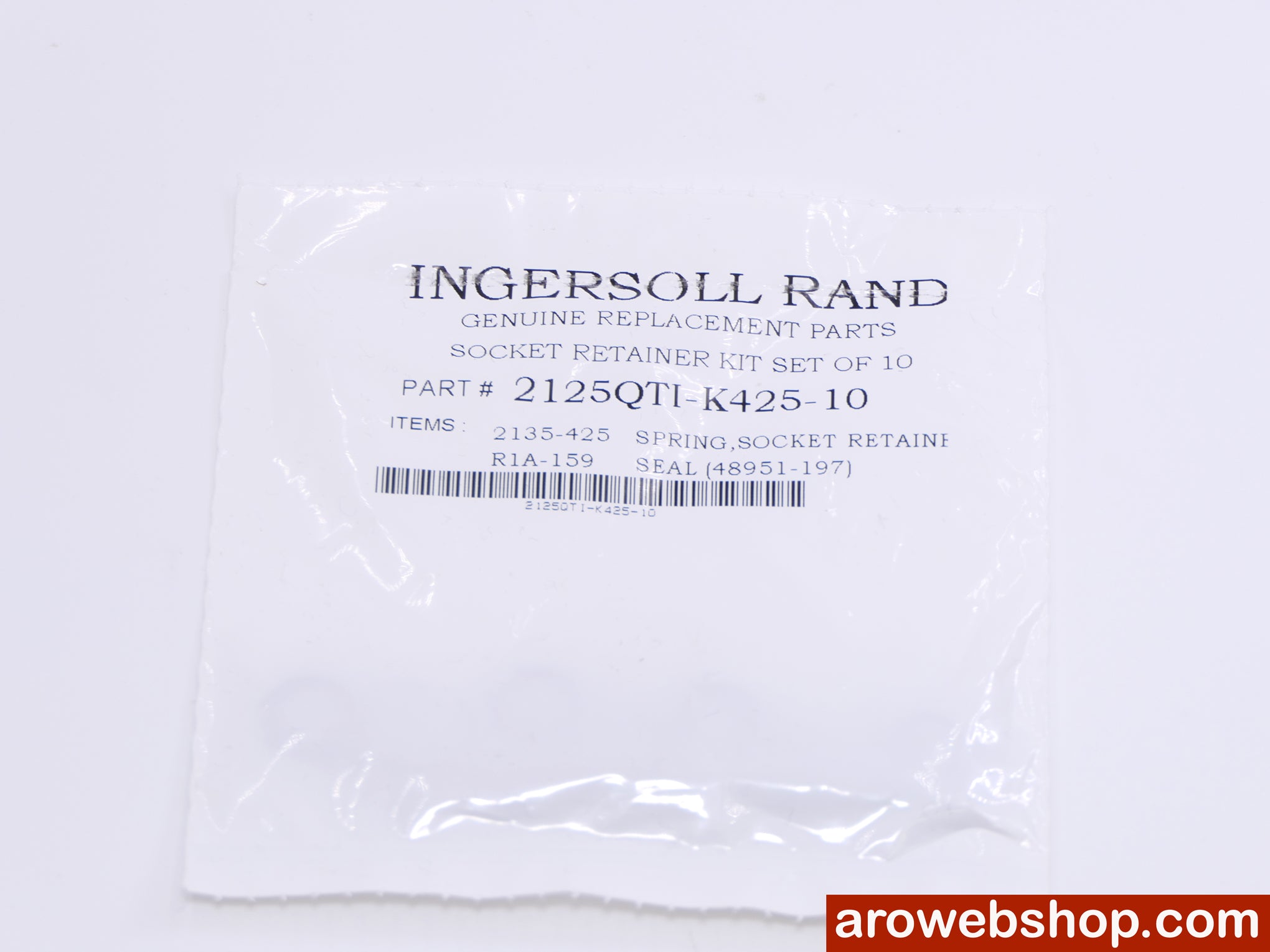2125QTI-K425-10 Jeu de bagues de retenue pour clé à chocs carrée 1/2" Ingersoll Rand, lot de 10 pièces.
