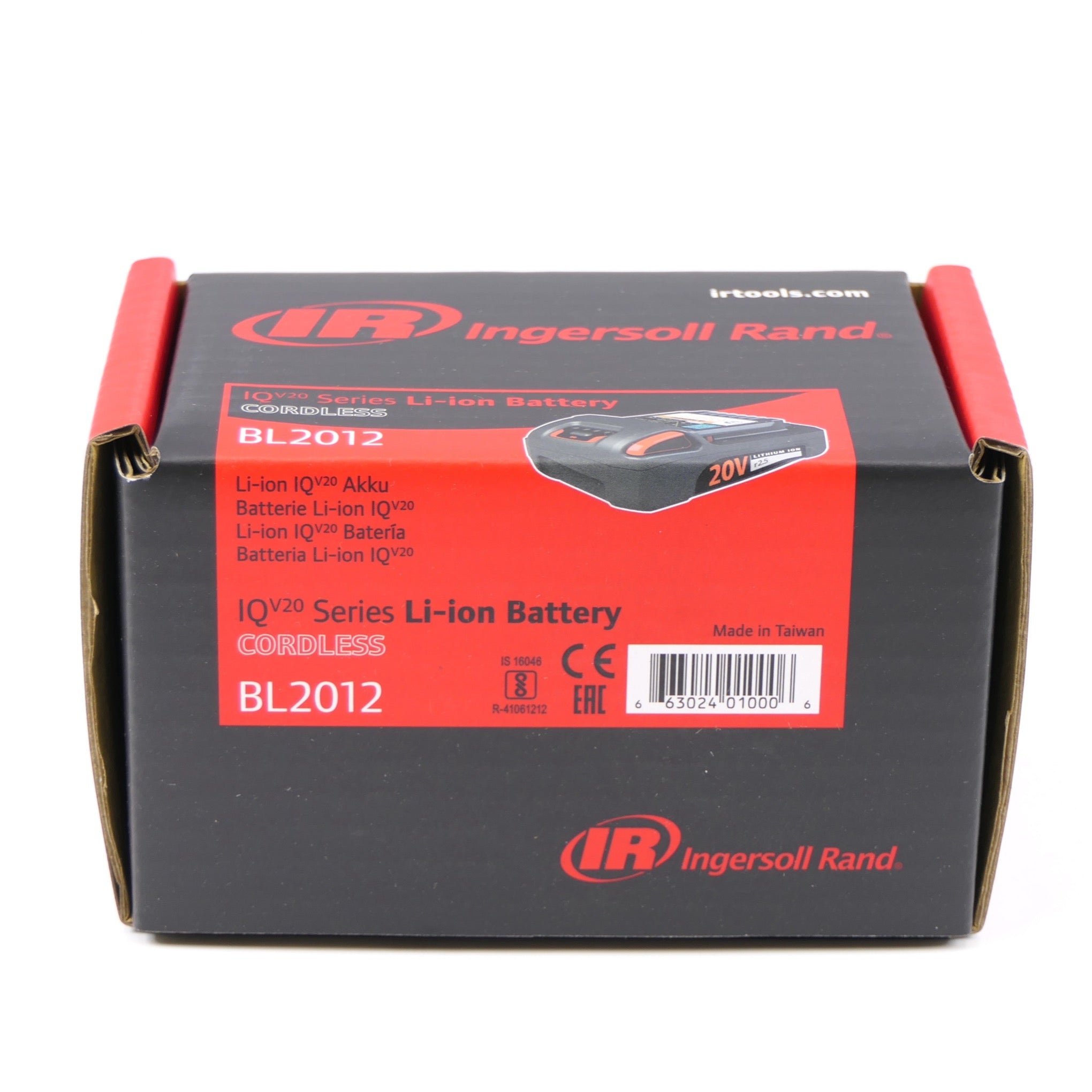 BL2012 BATTERIE Li-Ion 20 V, 2,5 Ah Ingersoll Rand dans son emballage, vue de face