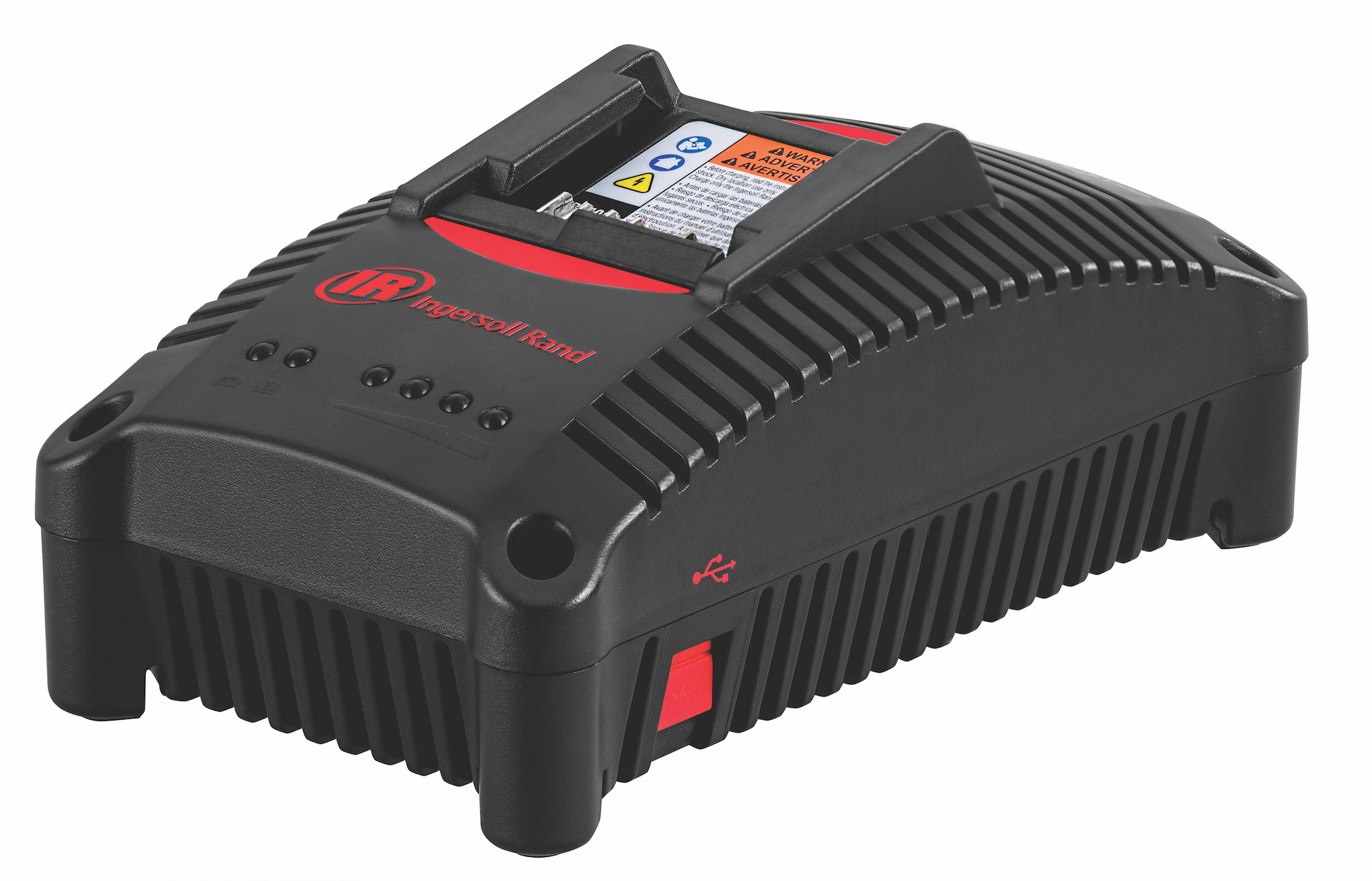 Ładowarka BC1161 40 V / 2,5 Ah Ingersoll Rand – widok z góry i ukośny widok z boku