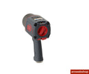 Impact wrench pneumatic 2146Q1MAX 3/4" Ingersoll Rand, rear view angled on machine with pressure indicator