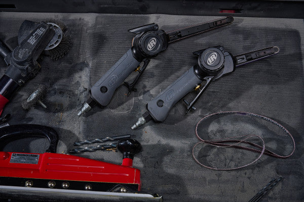 Pneumatic belt sander Ingersoll Rand 20,000 rpm 360-313 right and left 360-418 both shown in right side view