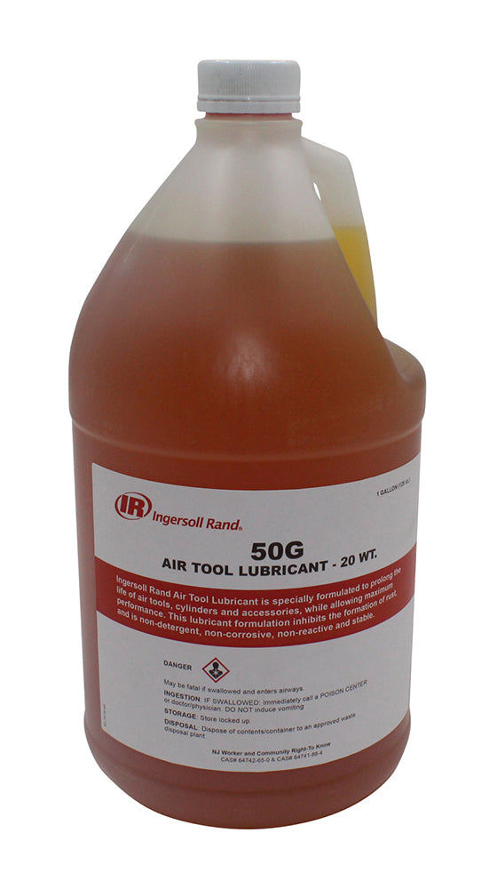 50G oil for impact wrenches, grinders and winches, 3.8 l bottle from the front