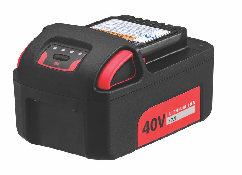 BL4011 rechargeable battery Li-Ion 40V / 2.5 Ah from above and in oblique left side view