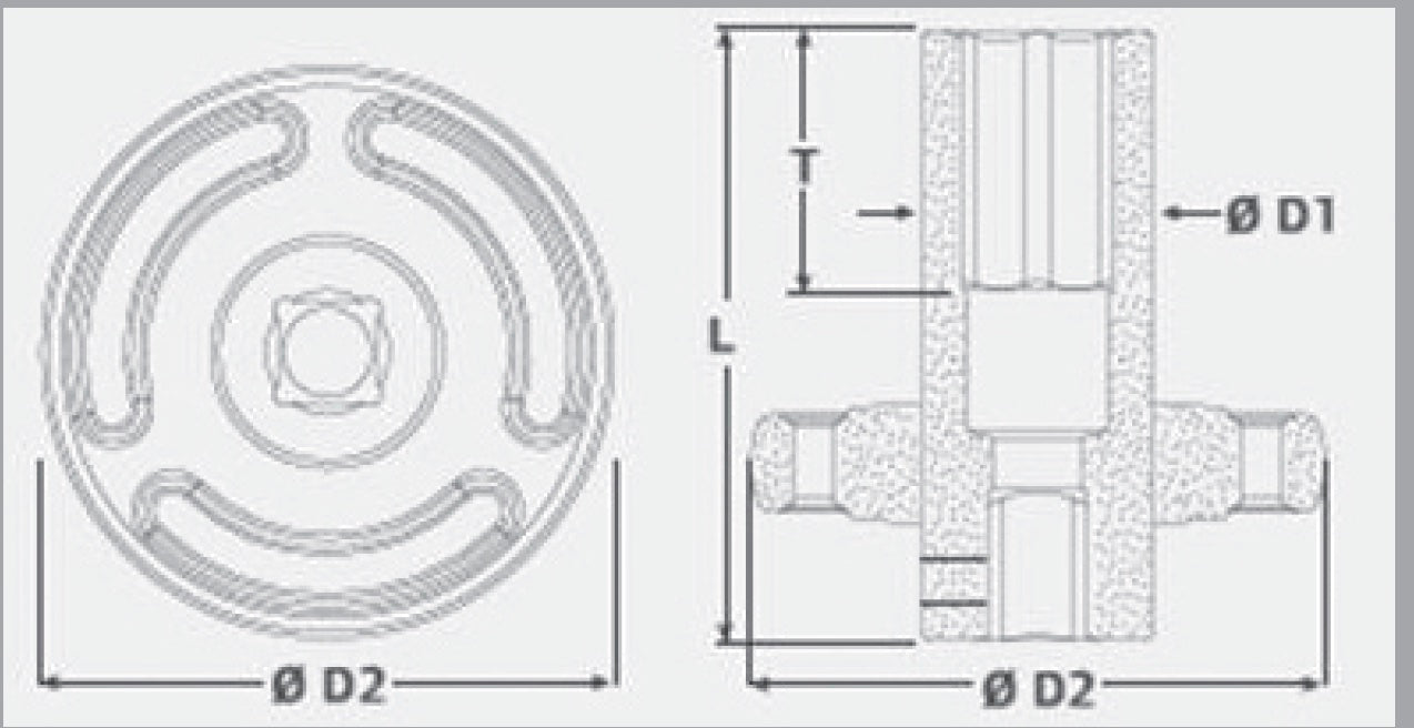 Drawing of S64M22L-PS1 socket wrench Ingersoll Rand PowerSocket™