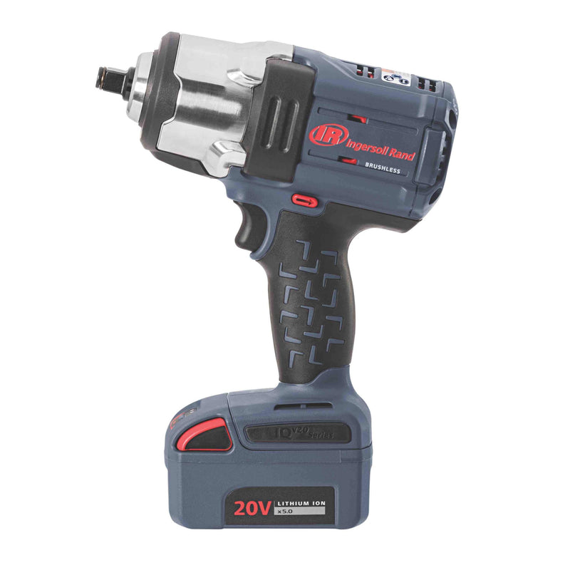 Cordless impact wrench with 2033 Nm torque. This is the W7152 model from the Ingersoll Rand brand, side view left