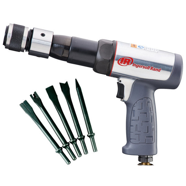 Kit de martillo neumático 119MAXHK Ingersoll Rand, vista lateral izquierda de la máquina + 5 cinceles