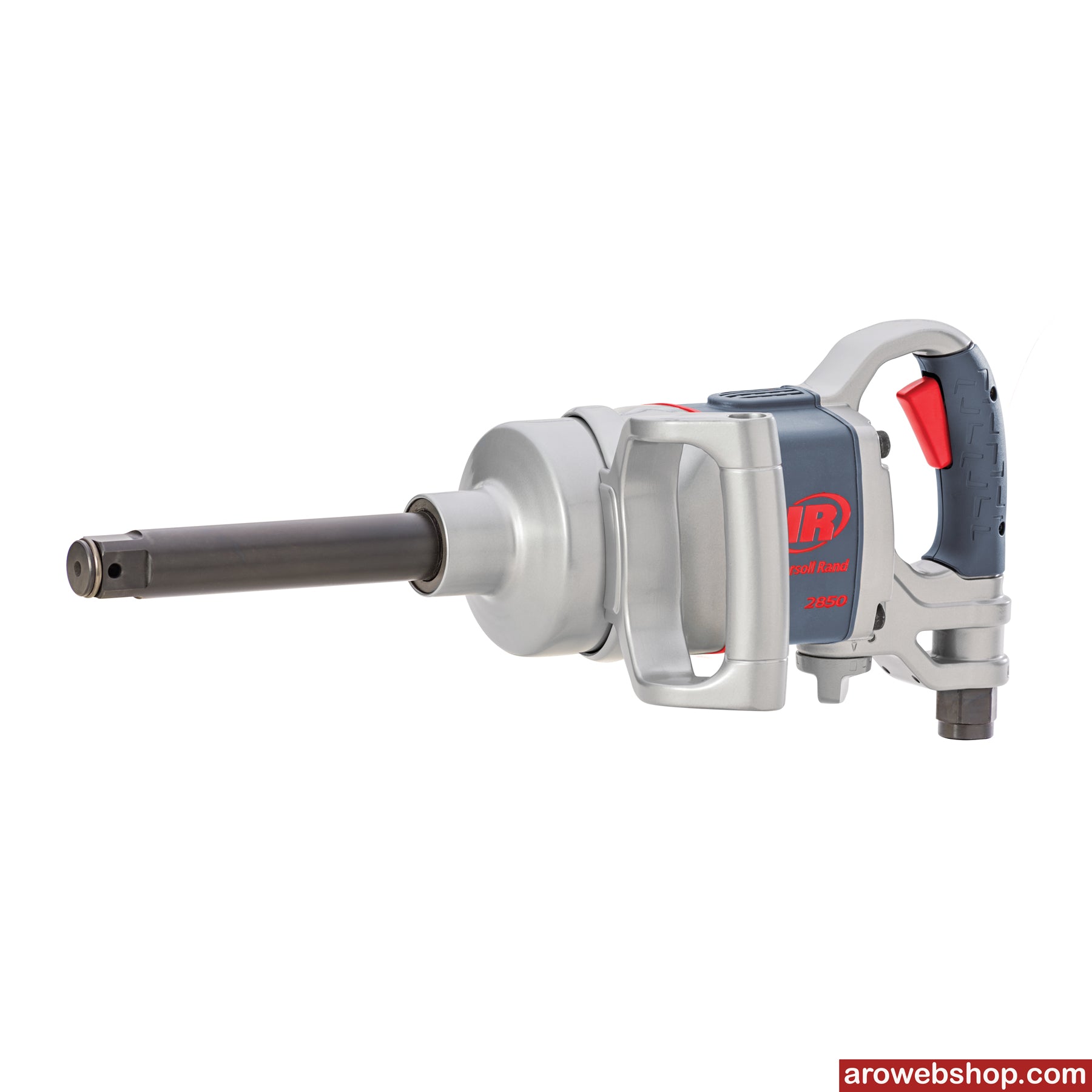 Clé à chocs pneumatique 1" 2850MAX-6 Ingersoll Rand avec entraînement carré prolongé, vue latérale oblique gauche