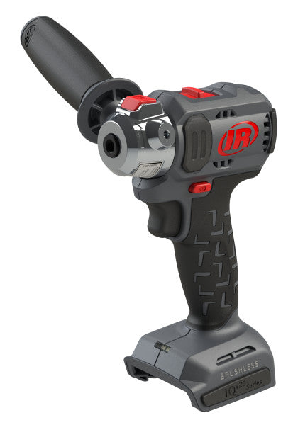 Szlifierka i polerka 20 V G4621 Ingersoll Rand AKKU Maszyna bez akcesoriów z dodatkowym uchwytem po prawej stronie, ukośny widok z boku po lewej stronie