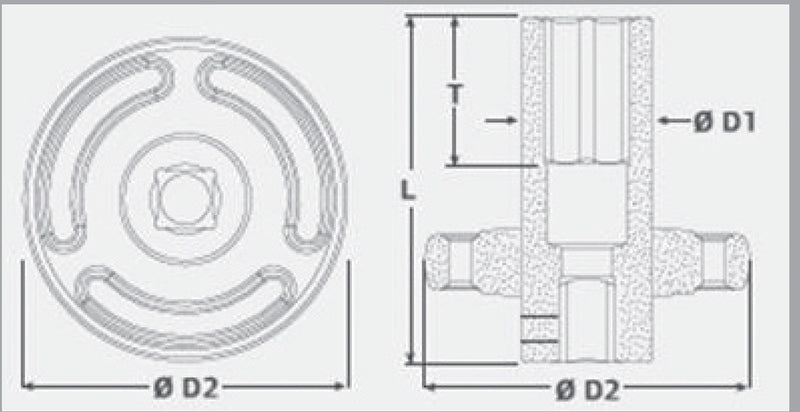 Výkres nástrčného kľúča S64M21L-PS1 Ingersoll Rand PowerSocket™