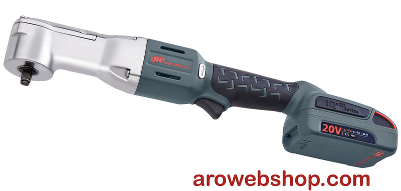 AKKU uhlový rázový uťahovák zo SET-u W5330-K12-EU 20V 3/8" Ingersoll Rand stroj ľavý bočný pohľad zdola s 1x AKKU Li-Ion