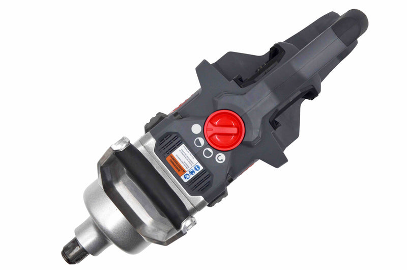 Rázový uťahovák AKKU zo SET W9491-K4E-EU 4x AKKU 20V 1" Ingersoll Rand, pohľad na stroj a regulátor výkonu zhora