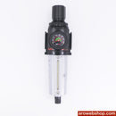 P393E4-614 Filterregler 3/4" ARO-Flo-Serie 2000 Metallbebehälter mit Automatikablass und Schauglas von vorne