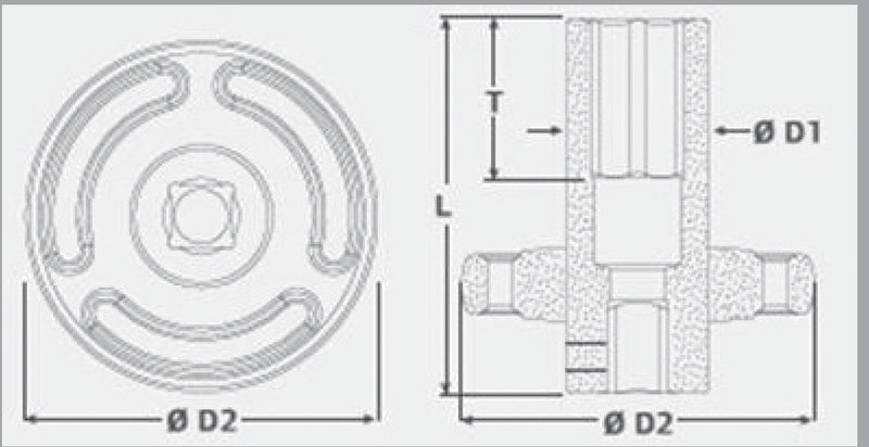 Zeichnung von S64M17L-PS1 Steckschlüssel Ingersoll Rand PowerSocket™
